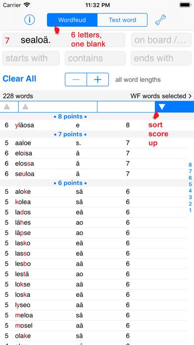 WordsFinder Wordfeud Finnish App screenshot #1