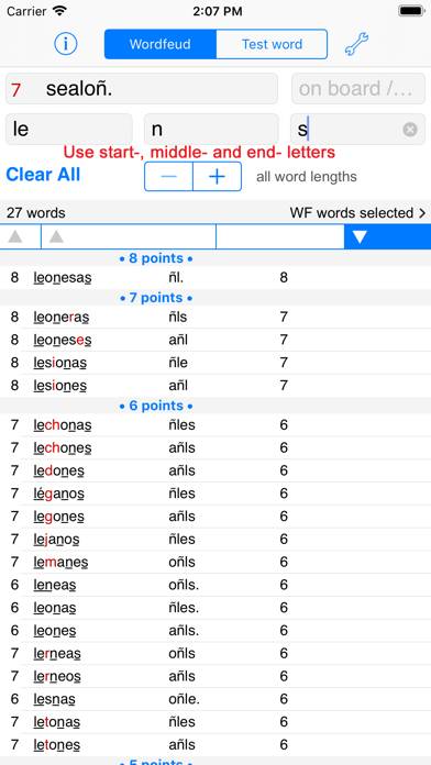 WordsFinder/WF Español game screenshot