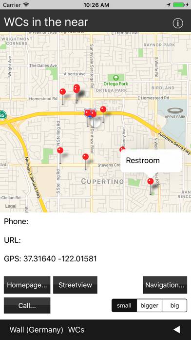 WCs in the near App-Screenshot #1
