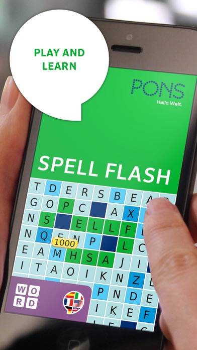 PONS SpellFlash – the language game for English, Spanish, French, Italian and German App screenshot