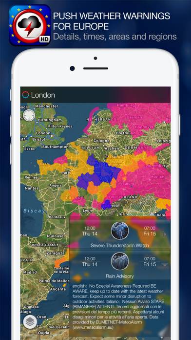 Weather Alert Map Europe Скриншот приложения #1