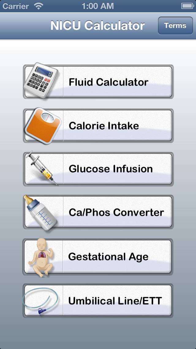 NICU Calculator App-Screenshot #1