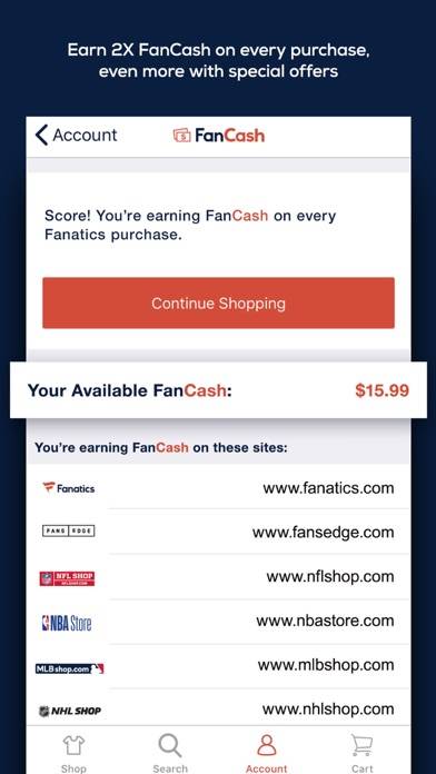 Fanatics: Shop NFL, NBA & More App screenshot