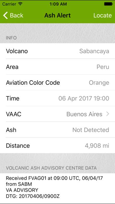 Volcanoes: Map, Alerts & Ash Captura de pantalla de la aplicación #5