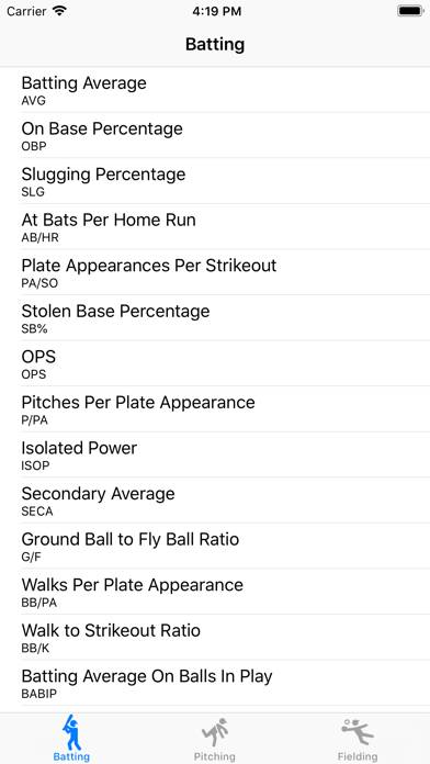 Baseball Statistics Calculator App screenshot #1