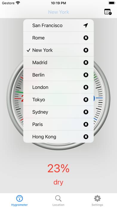 Hygrometer App skärmdump