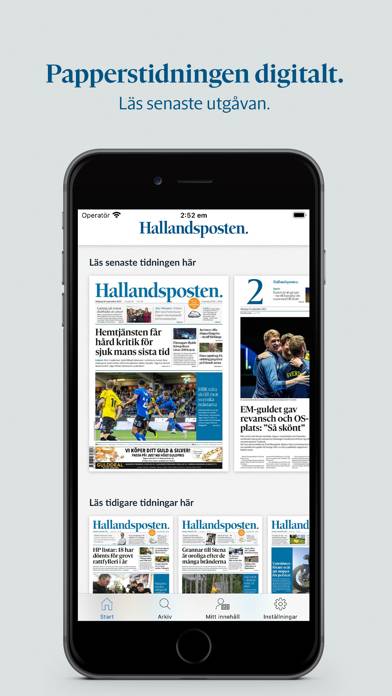 Hallandsposten e-tidning screenshot
