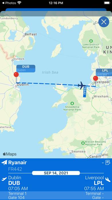 Liverpool Airport plus Tracker App-Screenshot