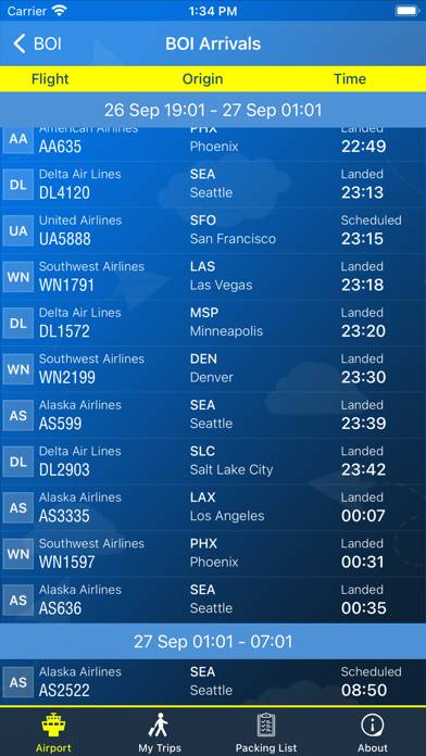 Boise Airport (BOI) plus Radar App screenshot