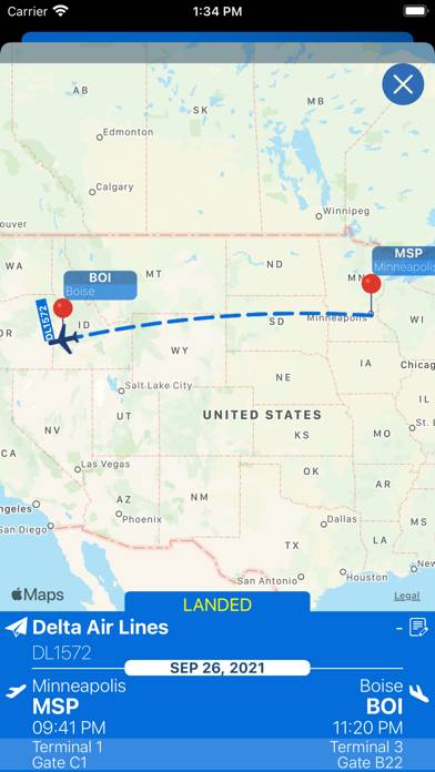 Boise Airport (BOI) plus Radar App screenshot