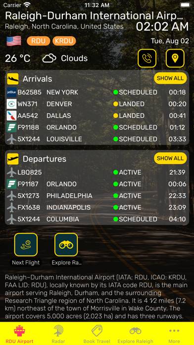 Raleigh Airport (RDU) plus Radar App screenshot #1