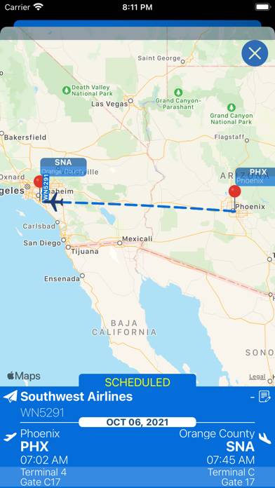 John Wayne Airport SNA plus Radar App-Screenshot