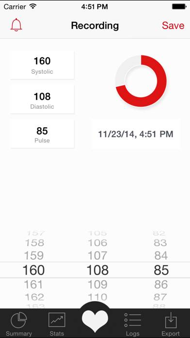 Blood Pressure & Pulse Diary App screenshot #1