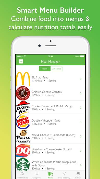 CalorieGuide Healthy Restaurant Meals & Nutrition Captura de pantalla de la aplicación #3