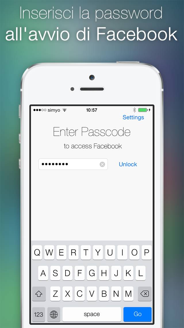 Password for Facebook App screenshot