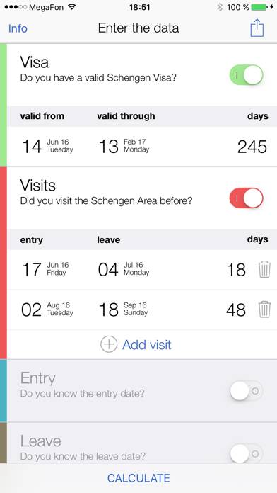 Schengen Calculator App screenshot #2