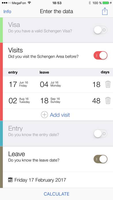 Schengen Calculator Скриншот приложения #4