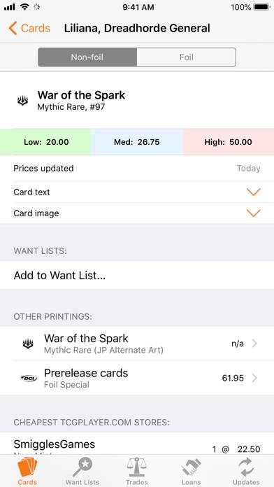 MTG Trades App screenshot