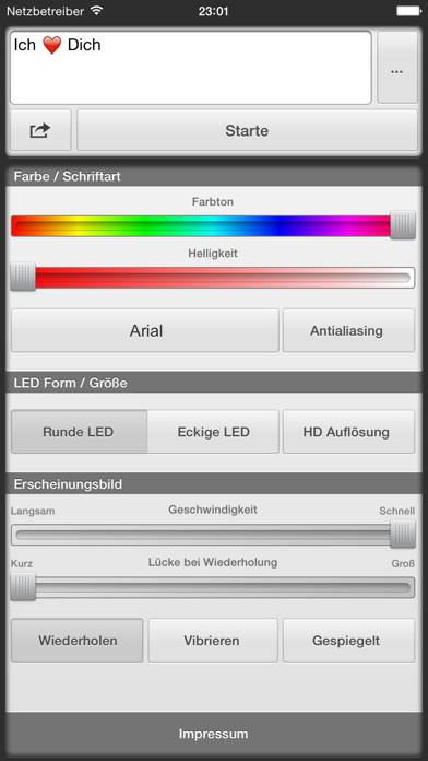 LEDme, die LED Laufschrift App-Screenshot
