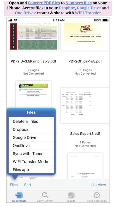 PDF to Numbers by PDF2Office App screenshot #1
