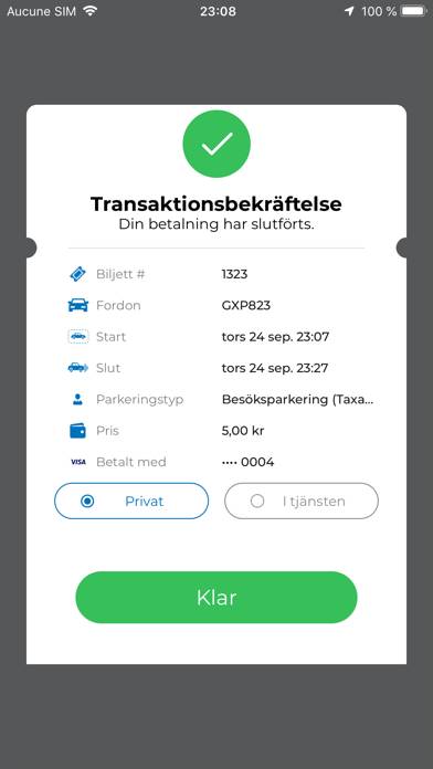 Betala P App skärmdump