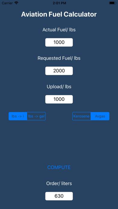 Aviation Fuel Calculator Capture d'écran de l'application #1