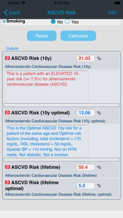 ASCVD Risk App screenshot