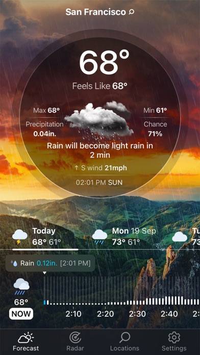 Weather Live° Captura de pantalla de la aplicación #1