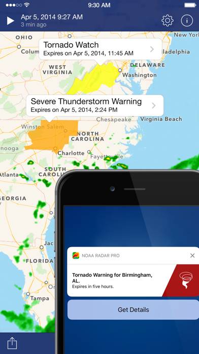 NOAA Radar Pro: Weather Alerts Captura de pantalla de la aplicación #2