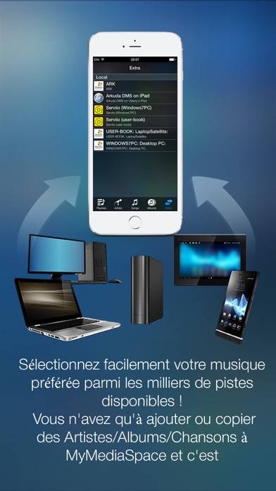 MyAudioStream Pro UPnP audio player and streamer: gather your music collection from your PC, NAS, UPnP servers, Windows Media Player or iTunes local and share it with your wireless speakers, AV Receivers, AllShare TV, PS3 or Xbox360 Capture d'écran de l'application #3