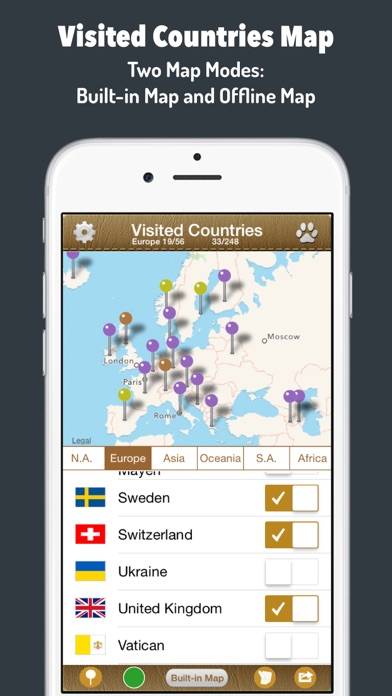 Visited Countries Map Скриншот приложения #2