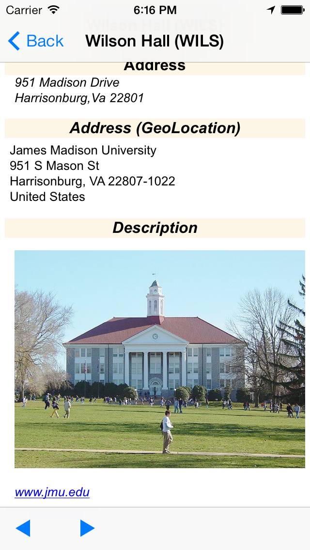 EMap JMU : James Madison University App screenshot