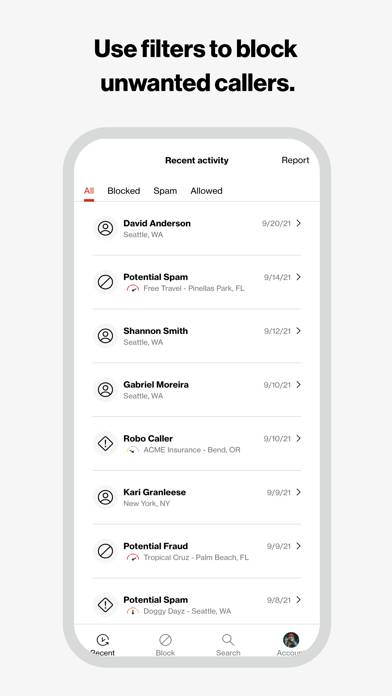 Verizon Call Filter App screenshot