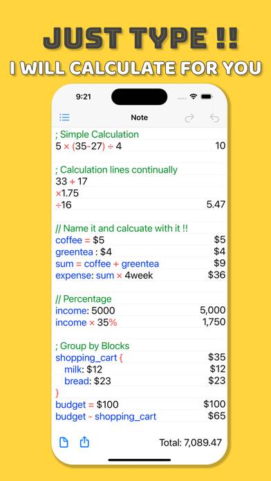 Note Calculator - Text Editor capture d'écran