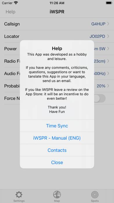 IWSPR TX Captura de pantalla de la aplicación #4