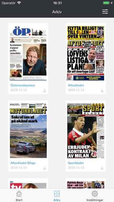 Östersunds-Posten e-tidning App skärmdump