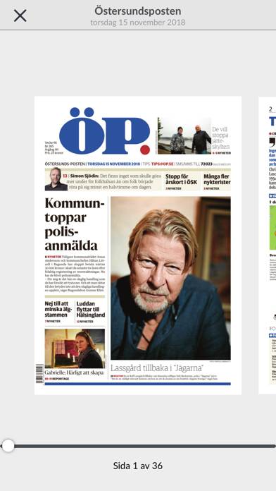 Östersunds-Posten e-tidning App skärmdump