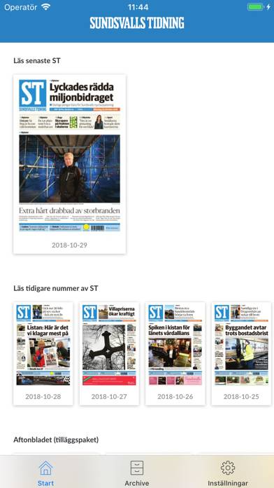 Sundsvalls Tidning e-tidning screenshot