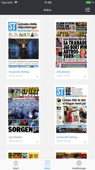 Sundsvalls Tidning e-tidning screenshot
