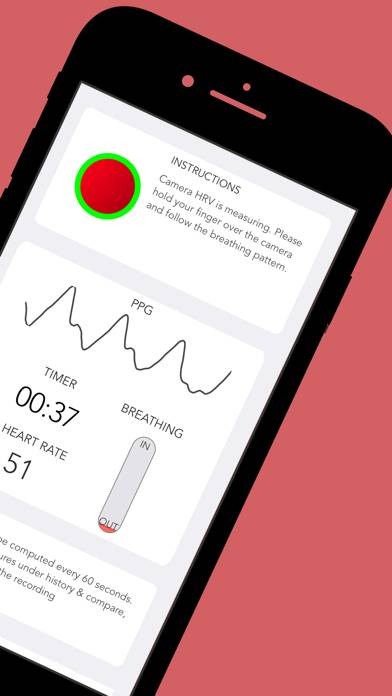 Camera Heart Rate Variability Schermata dell'app #2