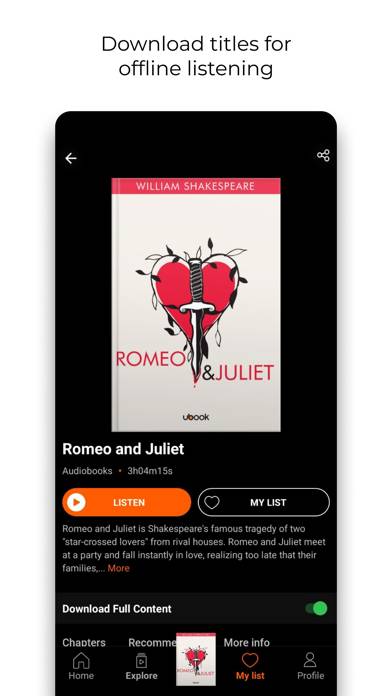 Ubook: Audiobooks Schermata dell'app #5