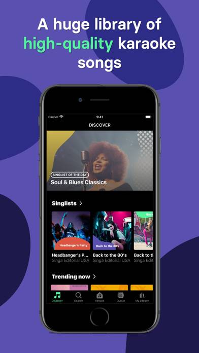Singa: Sing Karaoke & Lyrics App skärmdump #2