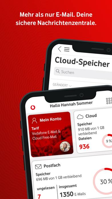 Vodafone E-Mail & Cloud Bildschirmfoto