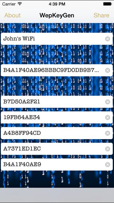 WEP keys for WiFi Passwords App screenshot #3