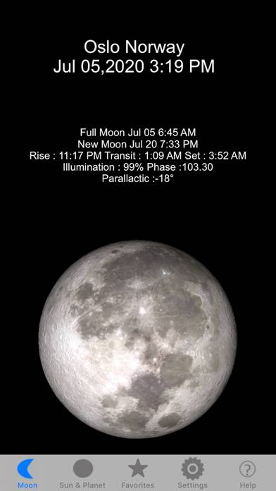 Moon Phase & Sun Rise/Set App skärmdump #1