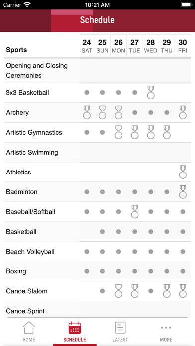 Olympics App skärmdump #2