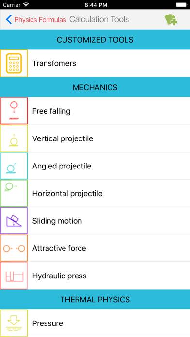 Physics Formulas Captura de pantalla de la aplicación #3