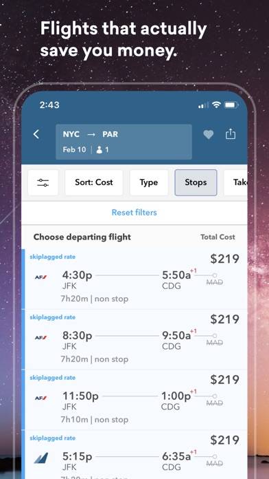 Skiplagged: Flight Booking Captura de pantalla de la aplicación #5