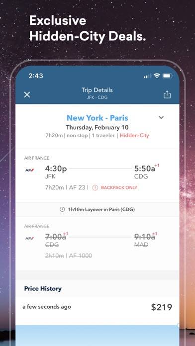 Skiplagged: Flight Booking Captura de pantalla de la aplicación #6