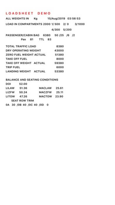 A320 Weight and Balance Capture d'écran de l'application